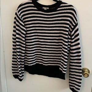Amuse Society Black and White stripe sweater